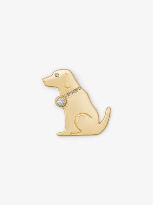 michael kors gold-tone dog pin|Gold.